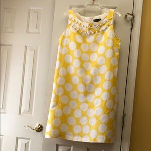 Yellow and White Polka Dot Dress